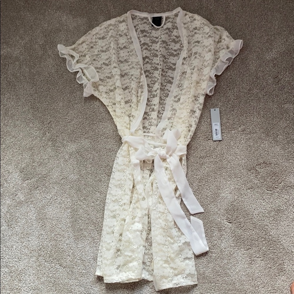 White Lace Robe - Perfect for bachelorette / bride gift!